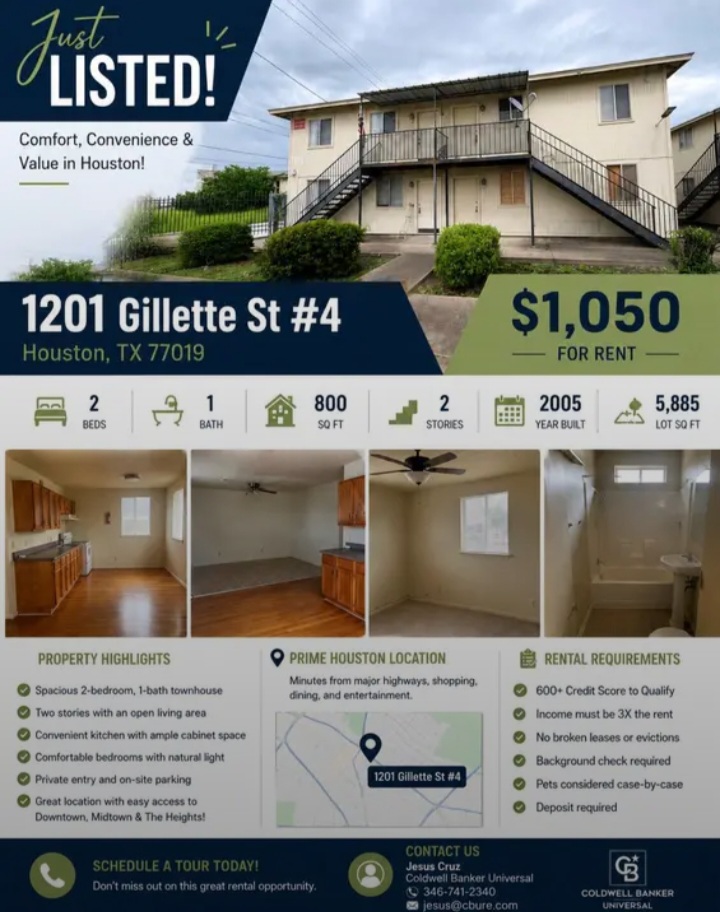 FOR RENT in 1201 Gillette St Houston - Apartments in Houston