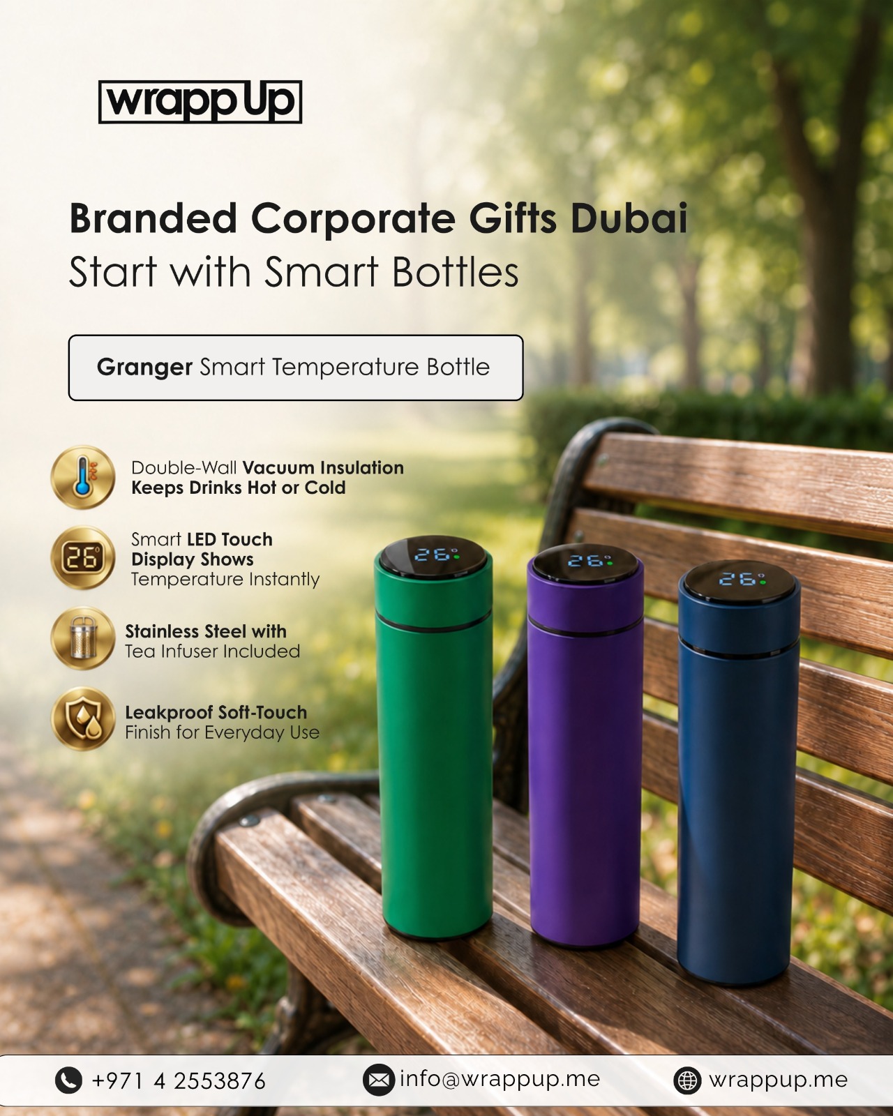 WrappUp Corporate Gifts Dubai Catalog – Granger Smart Temperature Bottle | Branded Gifting Solutions UAE — Accessories